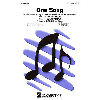 Hal Leonard One Song 2-Part Arranged by Kirby Shaw