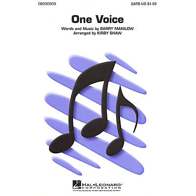 Hal Leonard One Voice SATB a cappella by Barry Manilow arranged by Kirby Shaw
