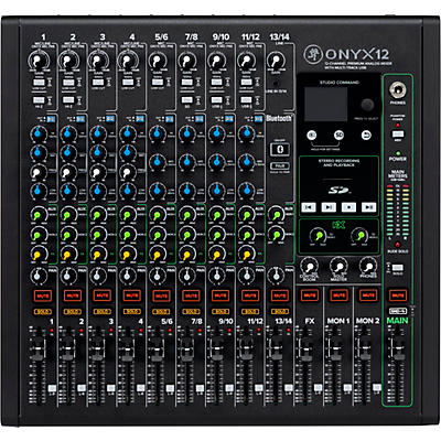 Mackie Onyx12 12-Channel Premium Analog Mixer With Multi-Track USB and Bluetooth