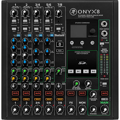 Mackie Onyx8 8-Channel Premium Analog Mixer With Multi-Track USB And Bluetooth Condition 1 - Mint