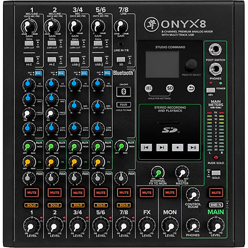 Mackie Onyx8 8-Channel Premium Analog Mixer With Multi-Track USB And Bluetooth Condition 2 - Blemished  197881174118