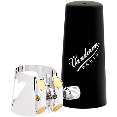 Vandoren Optimum Bass Clarinet Silver-Plated Ligature & Plastic Cap