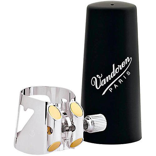 Vandoren Optimum Series Saxophone Ligatures Soprano Sax - Gold-Gilded with Plastic Cap