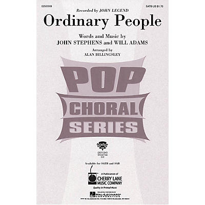 Cherry Lane Ordinary People SAB by John Legend Arranged by Alan Billingsley