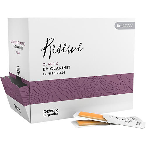 D'Addario Woodwinds Organic Reserve Classic Bb Clarinet Reeds 3 25 Pack
