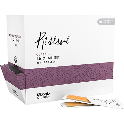 D'Addario Woodwinds Organic Reserve Classic Bb Clarinet Reeds 3.5 25 Pack