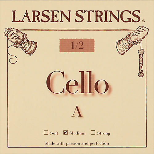 Larsen Strings Original Cello A String 1/2 Size, Medium Steel, Ball End