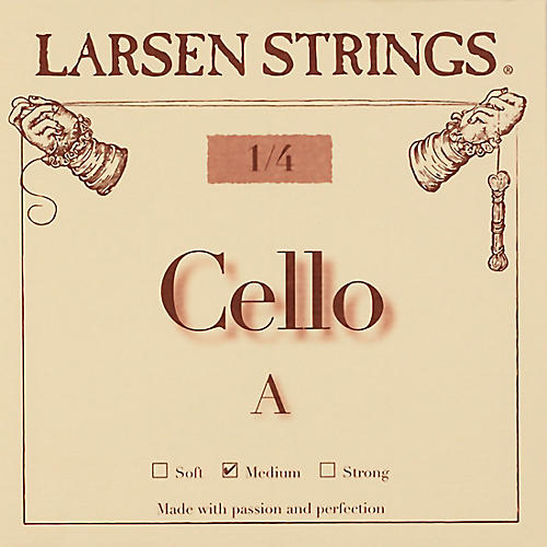 Larsen Strings Original Cello A String 1/4 Size, Medium Steel, Ball End
