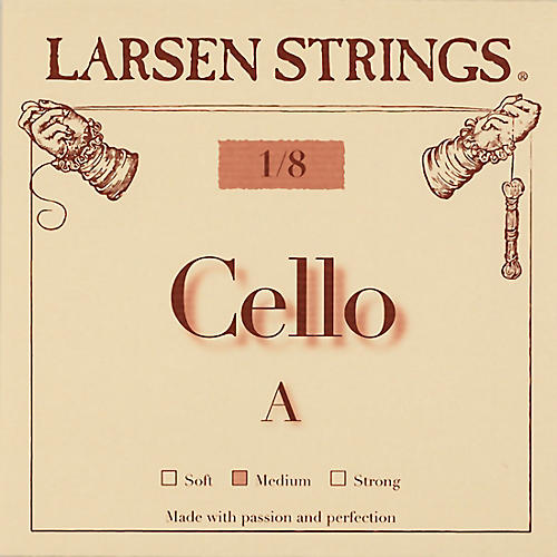 Larsen Strings Original Cello A String 1/8 Size, Medium Steel, Ball End