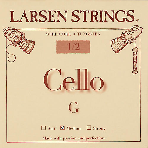 Larsen Strings Original Cello G String 1/2 Size, Medium Tungsten, Ball End
