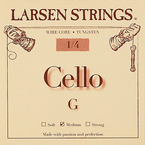 Larsen Strings Original Cello G String 1/4 Size, Medium Tungsten, Ball End