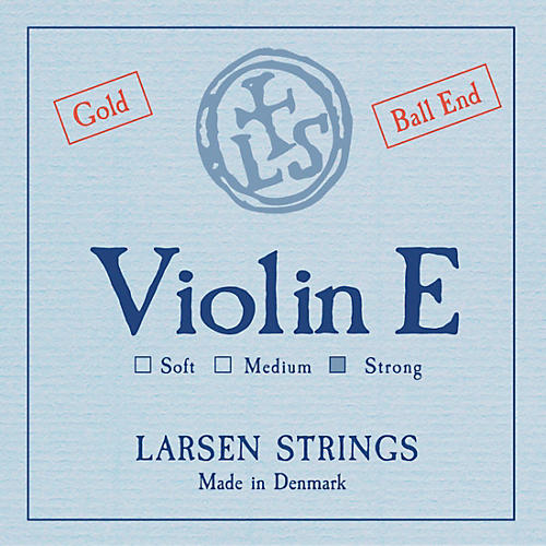 Larsen Strings Original Gold Violin E String 4/4 Size Gold Plated, Heavy Gauge, Ball End