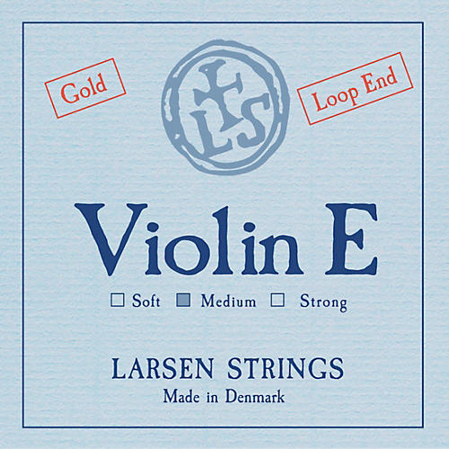 Larsen Strings Original Gold Violin E String 4/4 Size Gold Plated, Medium Gauge, Loop End