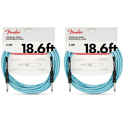 Fender Original Series Limited-Edition Instrument Cable 18.6 ft. Sonic Blue 2-Pack
