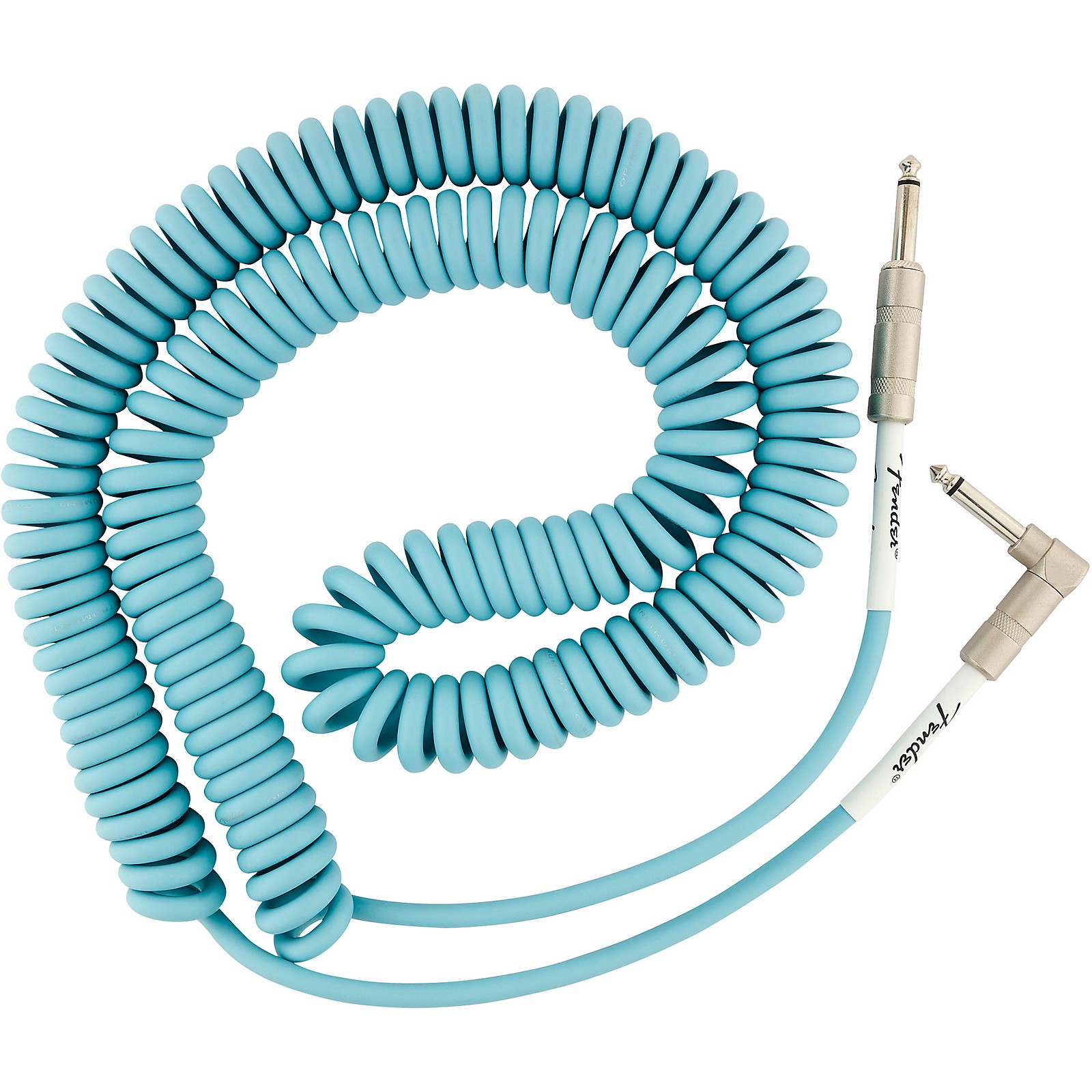Fender Original Series Straight to Angle Coiled Cable 30 ft. Daphne Blue Musician's Friend