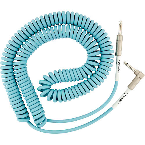 Fender Original Series Straight to Angle Coiled Cable 30 ft. Daphne Blue