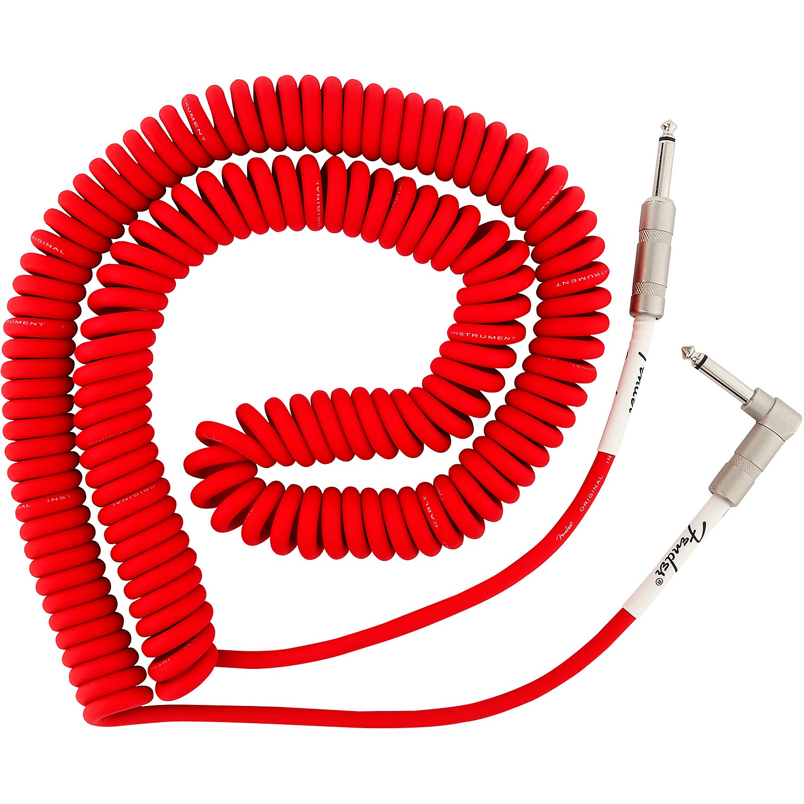 Fender Original Series Straight to Angle Coiled Cable 30 ft. Fiesta Red