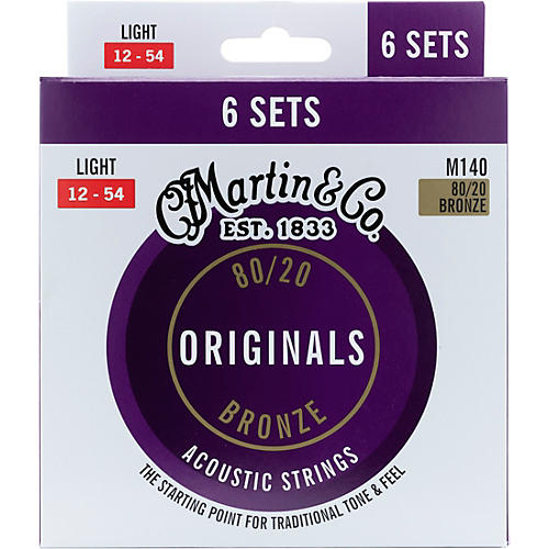 Originals 80/20 Bronze Acoustic Guitar Strings 6-Pack