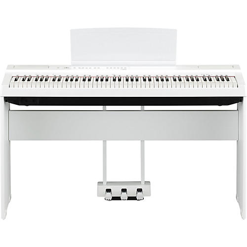 Yamaha P-125 Digital Piano with Wooden Stand and LP-1 Pedal Unit White