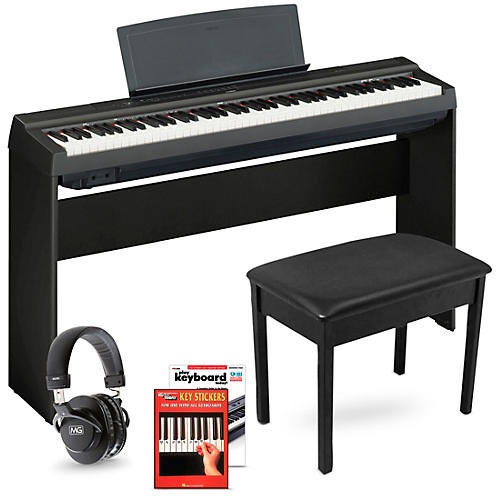 Yamaha P-125A Digital Piano Keyboard Package Black Home Package