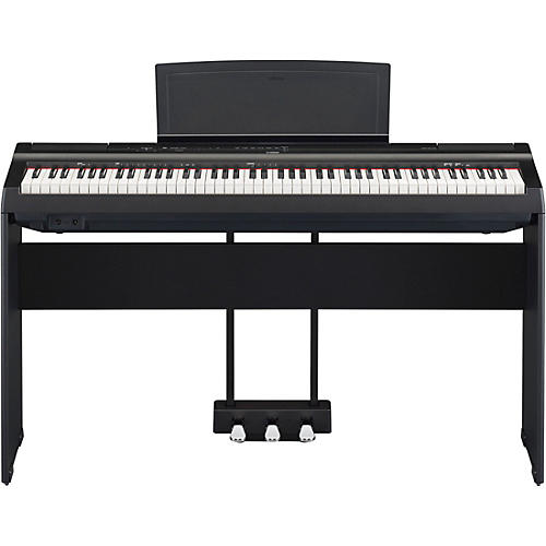 Yamaha P-125A Digital Piano With Wooden Stand and LP-1 Pedal Unit Black
