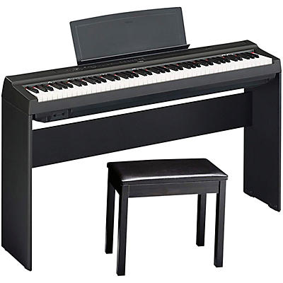 Yamaha P-125BLB Digital Piano With Wooden Stand and Bench