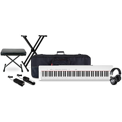 Yamaha P-225 88-Key Digital Piano with Warm Audio WA-CAB Headphone Package (Pedals/Bench/Stand/Bag Included)