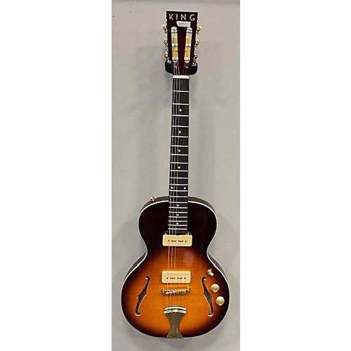 King P 90 Hollow Body Electric Guitar Tobacco Sunburst