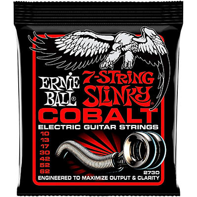 Ernie Ball P02730 Cobalt 7-String Skinny Top Heavy Bottom Electric Guitar Strings 10-62