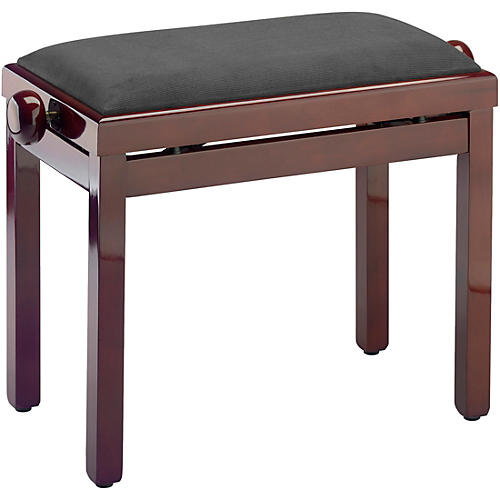 Musician's Gear PB39 Adjustable-Height Piano Bench Black Velvet Top Mahogany Polished Finish