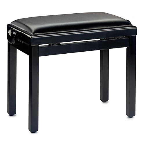 Musician's Gear PB39 Adjustable-Height Piano Bench Black Vinyl Top Black Polished Finish