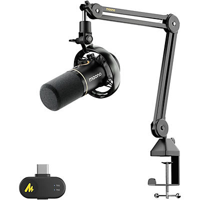 maono PD200W Hybrid Wireless Dynamic Podcast Microphone With Boom Arm