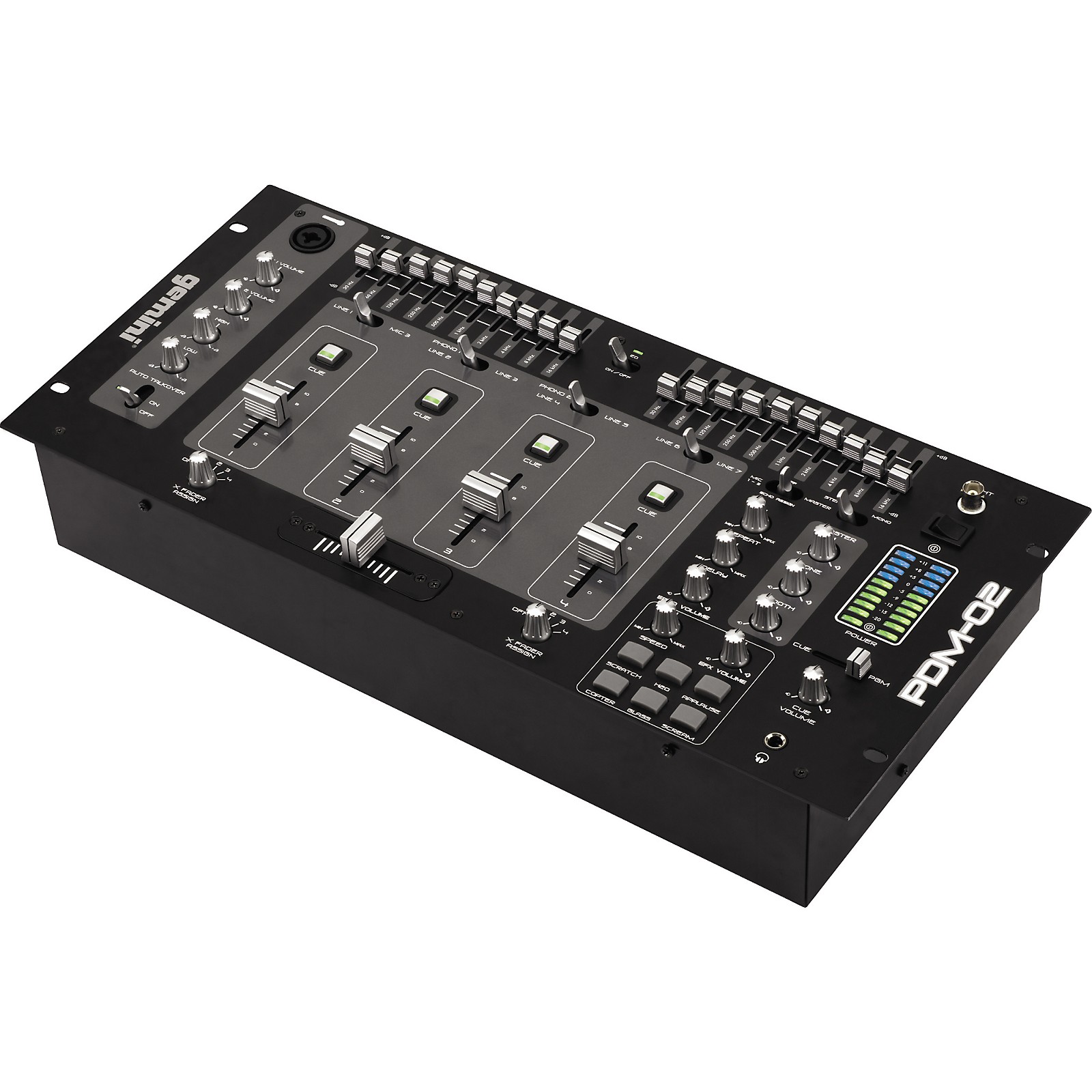 Gemini PDM02 19" 4Channel Mixer with 10band EQ Musician's Friend