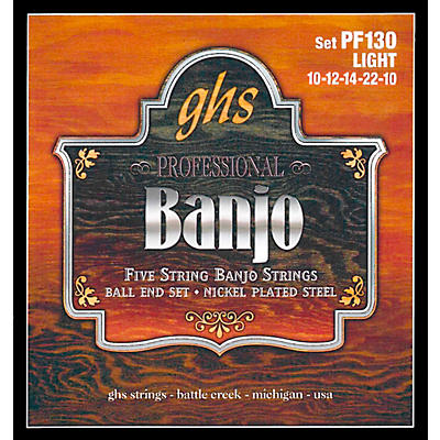 GHS PF130 Nickel Ball End 5-String Banjo Strings