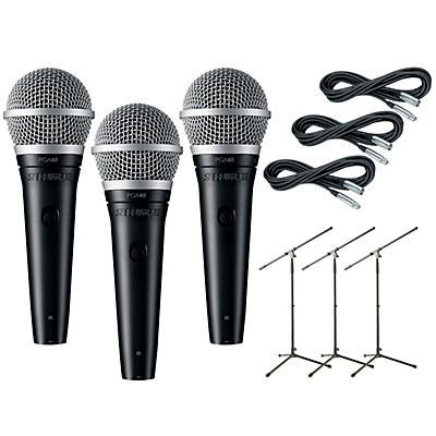 Shure PGA48 Mic and Stand Kit 3-Pack