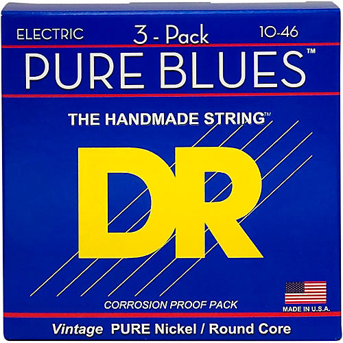 DR Strings PHR-10 Medium Pure Blues Electric Strings - 3 Pack