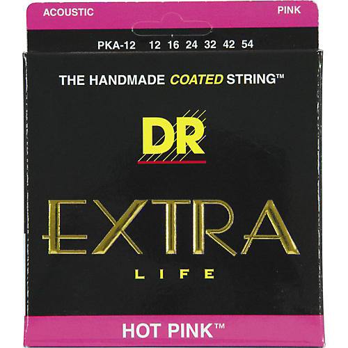 PKA-12 Hot Pink Coated Medium Acoustic Guitar Strings