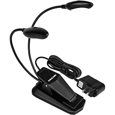 Proline PLD4A Dual Head Gooseneck Music Stand Light with 4 LEDs and AC Adapter