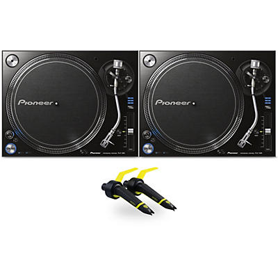 Pioneer DJ PLX-1000 Direct-Drive Professional Turntable Pair with Ortofon Concorde Club Cartridge Twin Pack