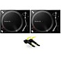 Pioneer DJ PLX-500 Direct-Drive Professional Turntable Pair (Black) with Ortofon Concorde Club Cartridge Twin Pack