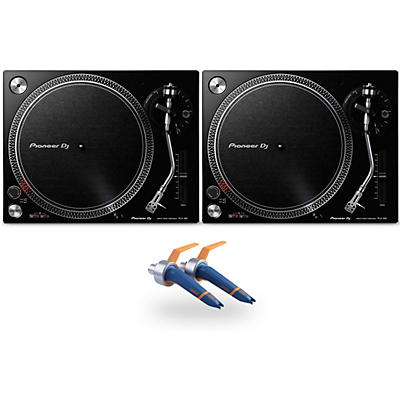 Pioneer DJ PLX-500 Direct-Drive Professional Turntable Pair (Black) with Ortofon Concorde DJ Cartridge Twin Pack