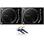 Pioneer DJ PLX-500 Direct-Drive Professional Turntable Pair (Black) with Ortofon Concorde DJ Cartridge Twin Pack