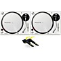 Pioneer DJ PLX-500 Direct-Drive Professional Turntable Pair (White) with Ortofon Concorde Club Cartridge Twin Pack