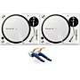 Pioneer DJ PLX-500 Direct-Drive Professional Turntable Pair (White) with Ortofon Concorde DJ Cartridge Twin Pack