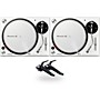 Pioneer DJ PLX-500 Direct-Drive Professional Turntable Pair (White) with Ortofon Concorde Mix Cartridge Twin Pack