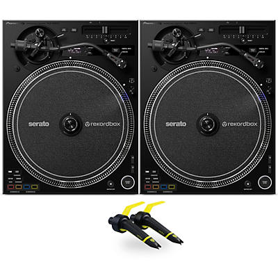Pioneer DJ PLX-CRSS12 Professional Digital/Analog Turntable Pair with Ortofon Concorde Club Cartridge Twin Pack