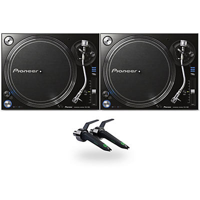 Pioneer DJ PLX-CRSS12 Professional Digital/Analog Turntable Pair with Ortofon Concorde Mix Cartridge Twin Pack