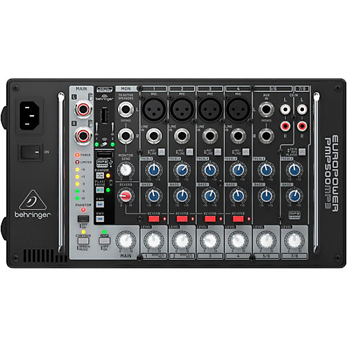 PMP500MP3 Ultra-Compact 500-Watt 8-Channel Powered Mixer with MP3 Player
