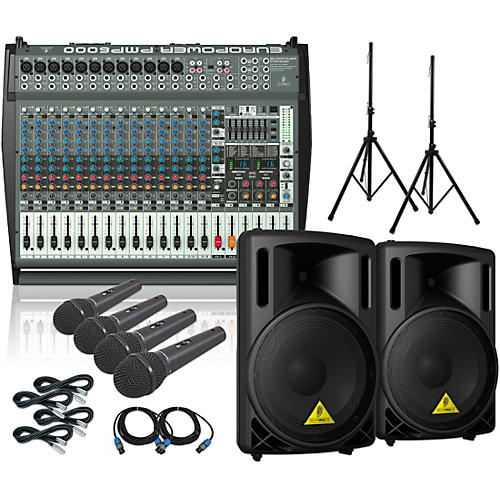 PMP6000 B215XL Powered Mixer Mains and Mics Package