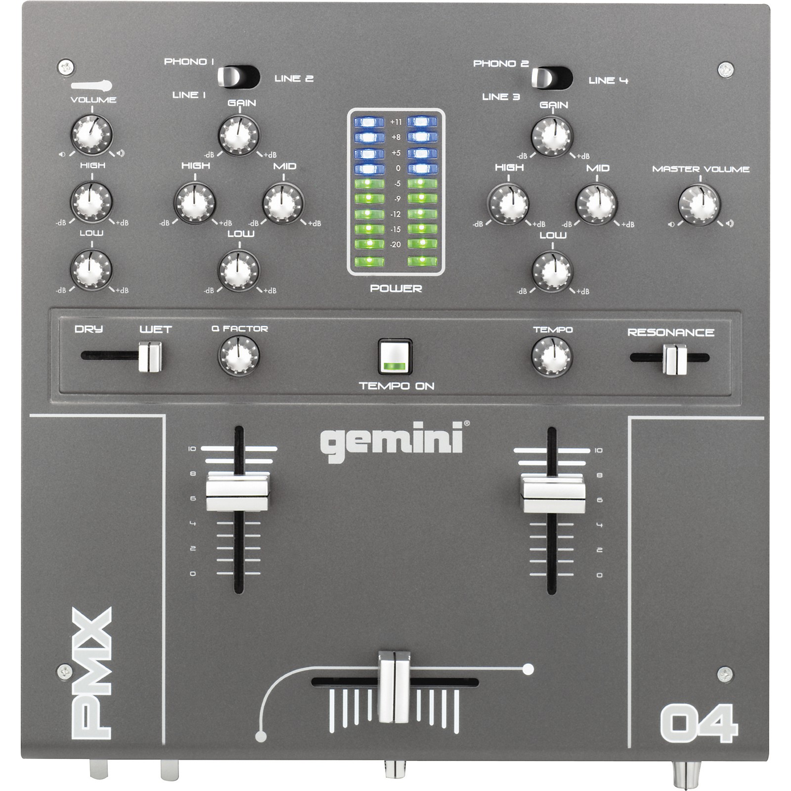 Gemini PMX04 2Channel Tabletop Mixer Musician's Friend